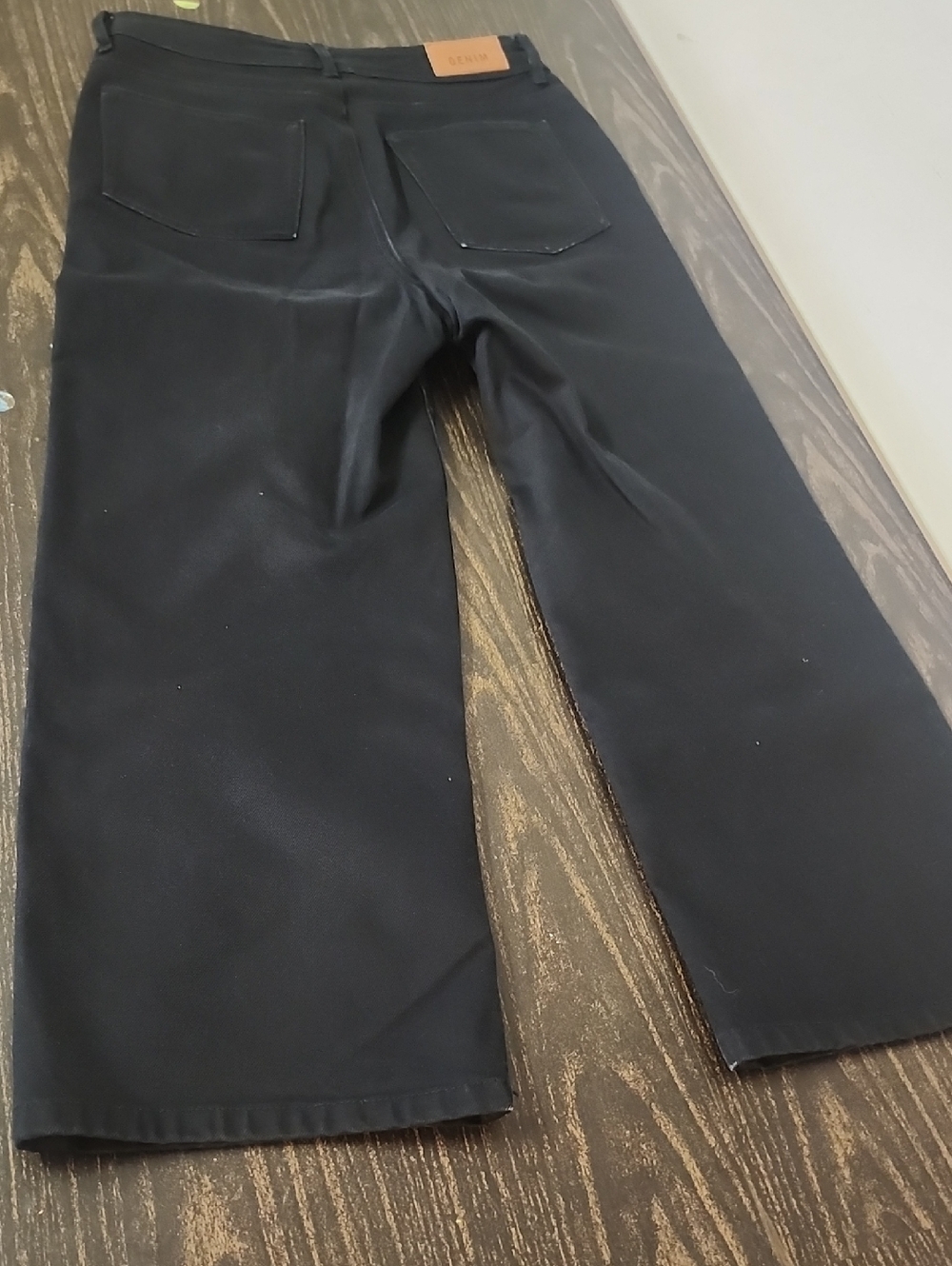 Sezane Black Wide Leg Jeans Size 40 Or 8 Crop - Picture 7 of 8